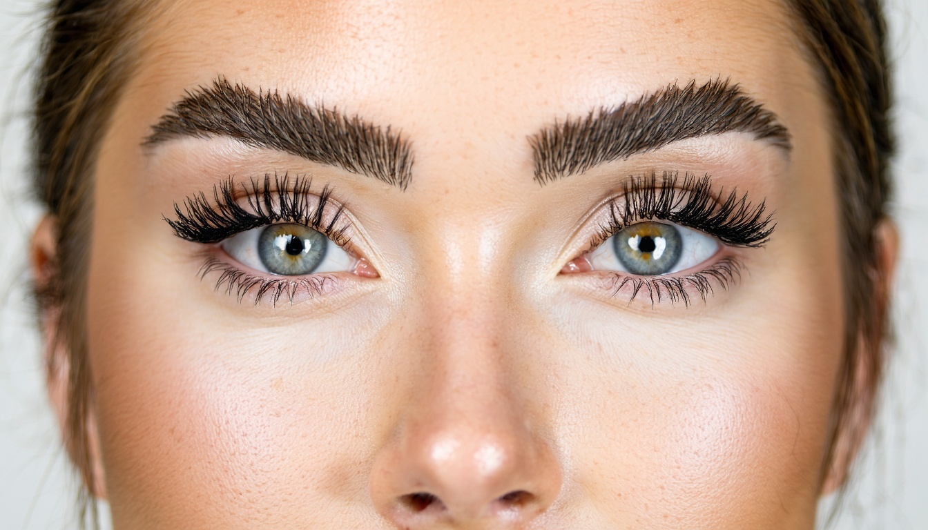 Satisfied client showing healed microbladed brows