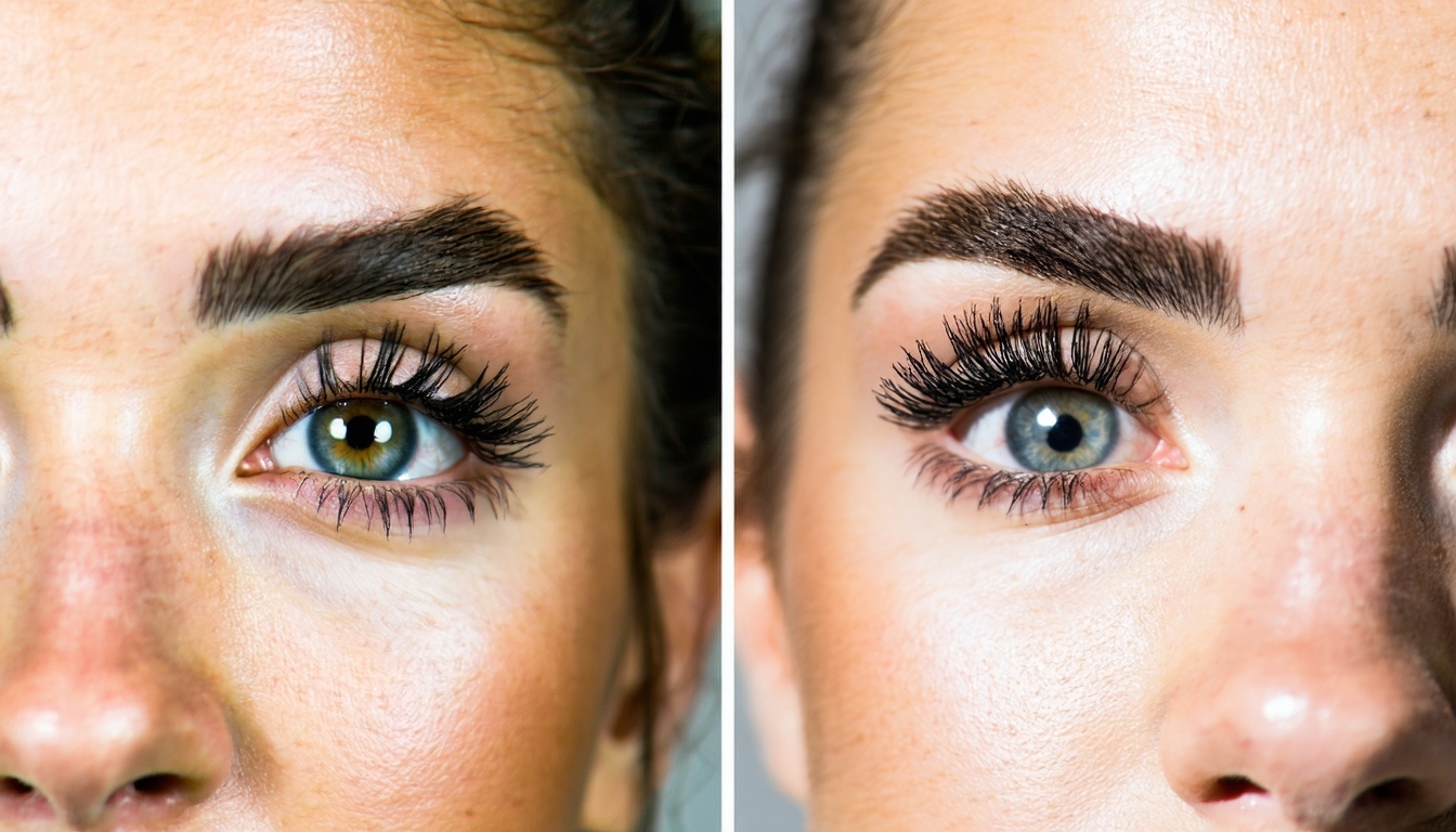 Before and after eyebrow shaping results